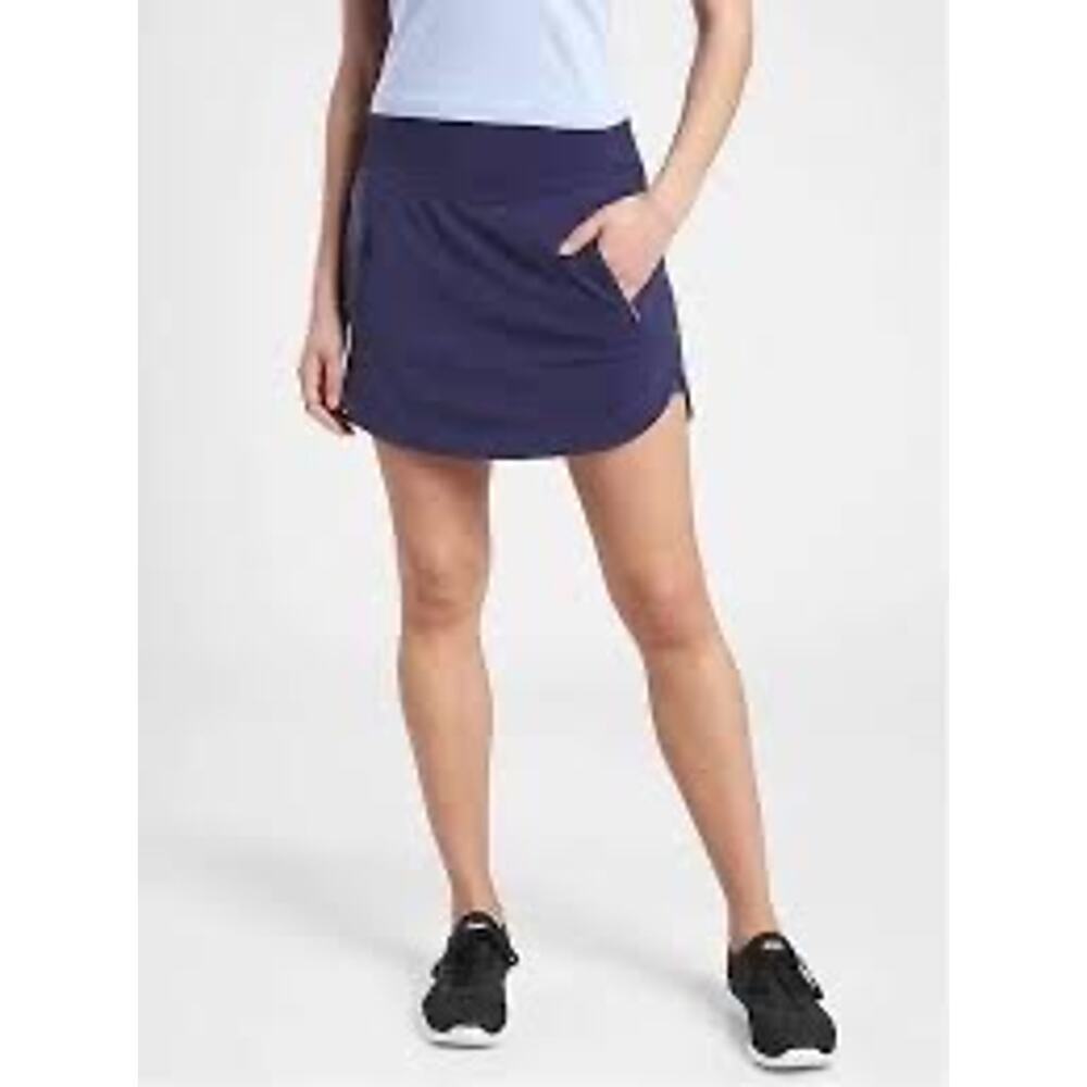 Athleta Womens M Fairway Golf Skort 18" Stretch Pockets Navy Blue - Picture 2 of 12